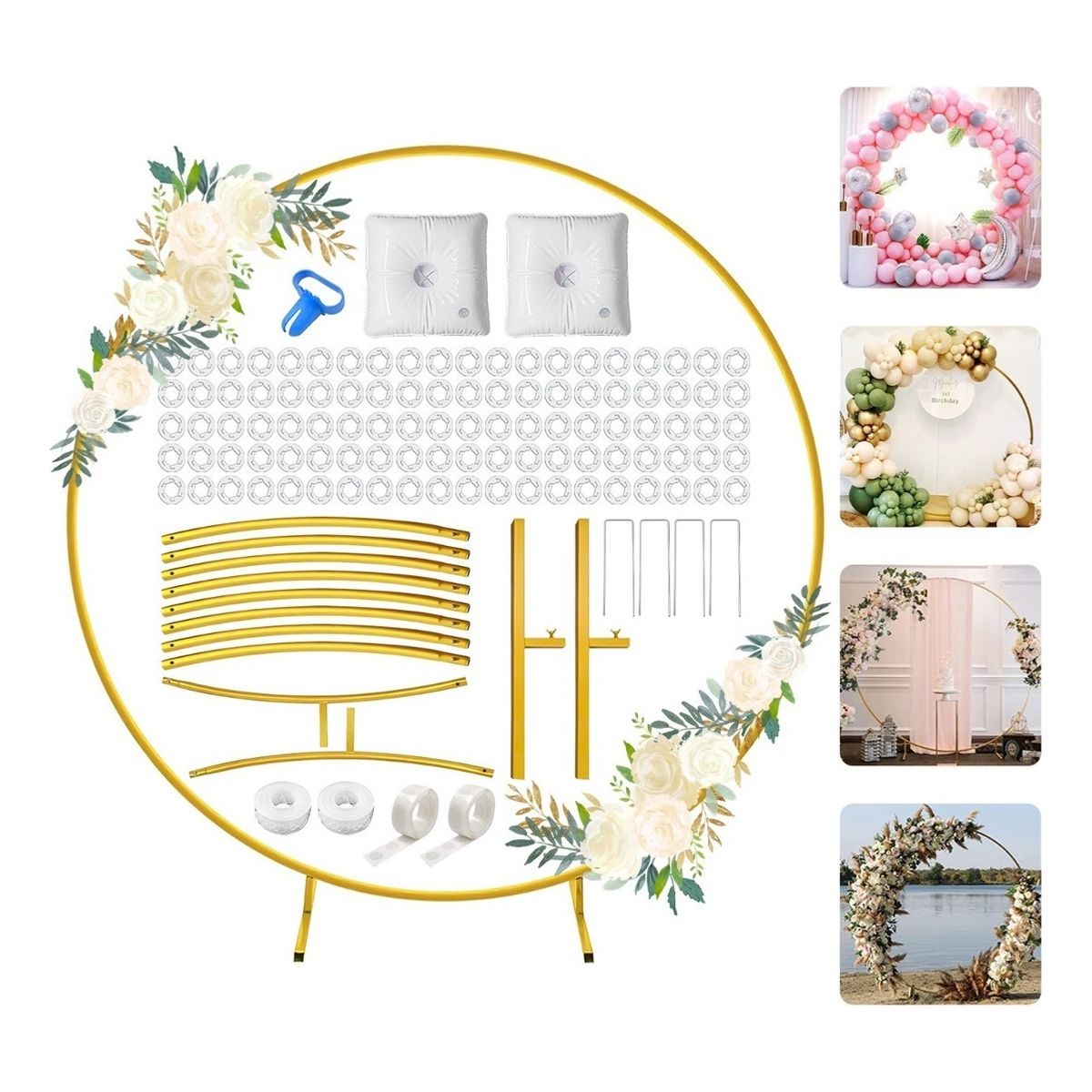 U BUY - Arcos Para Globos Completo Redondo Metal Desarmable 2m