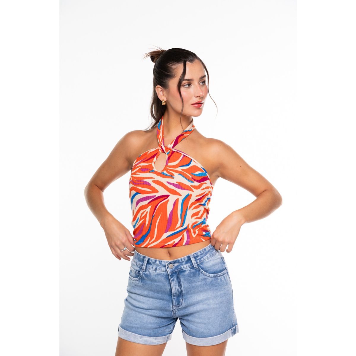 EFESIS - Polera Marsella Regular Cuello Halter Rojo Efesis