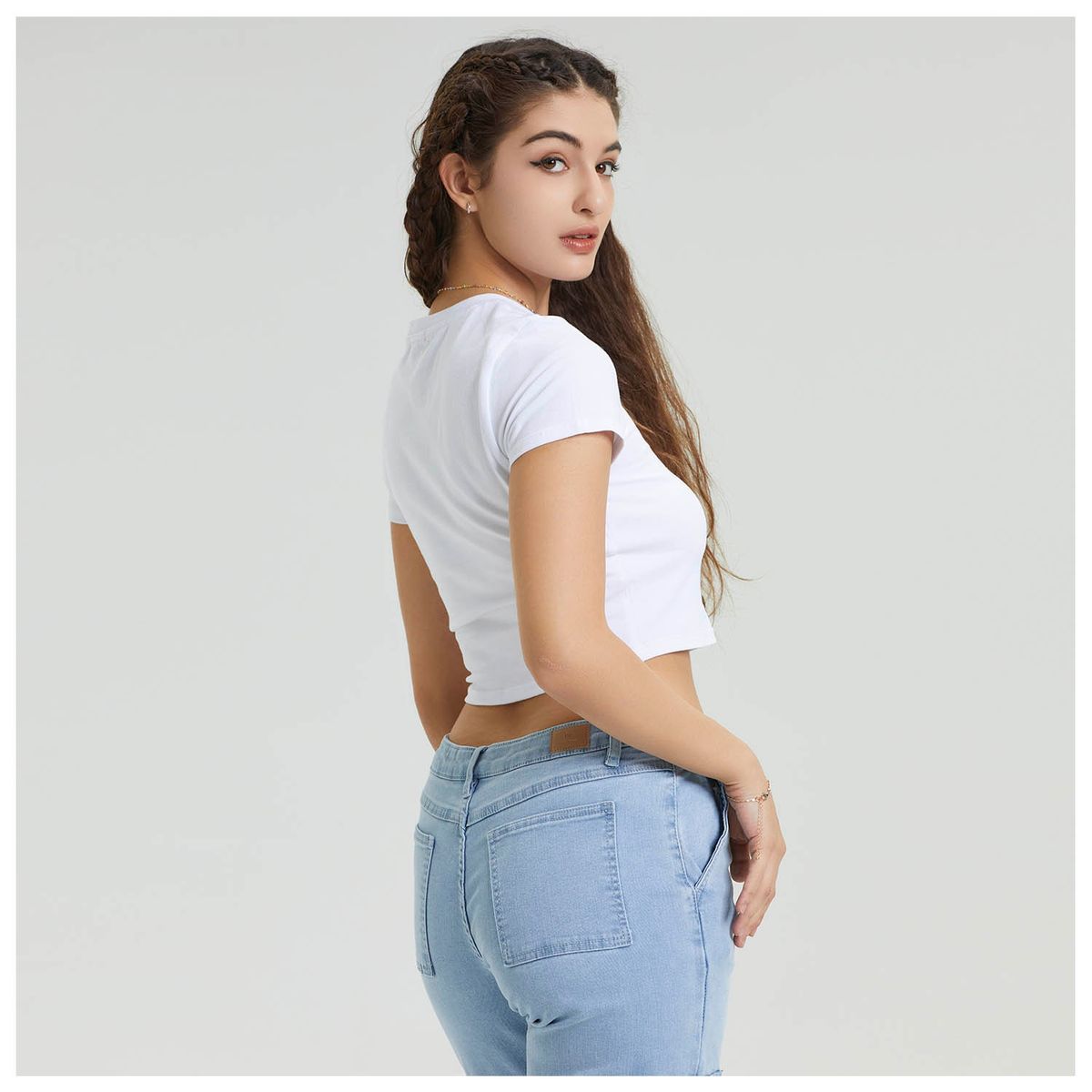 FASHION'S PARK - Polera Mujer Crop Estampado Blanco Fashion's Park
