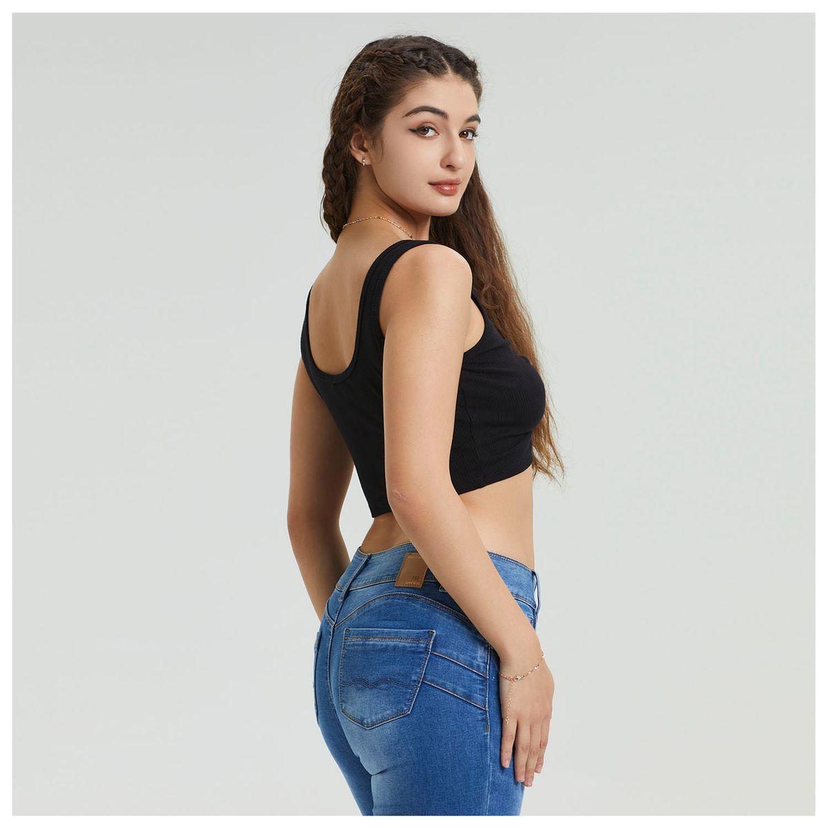 FASHION'S PARK - Polera Mujer Abertura Delantero Negro Fashion's Park