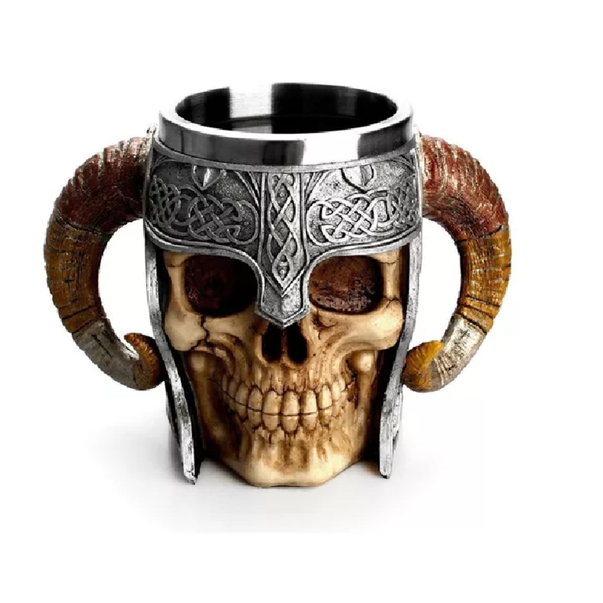 GENERICO - Taza Tazon Mug Calavera Acero Inoxidable 400ml Medieval