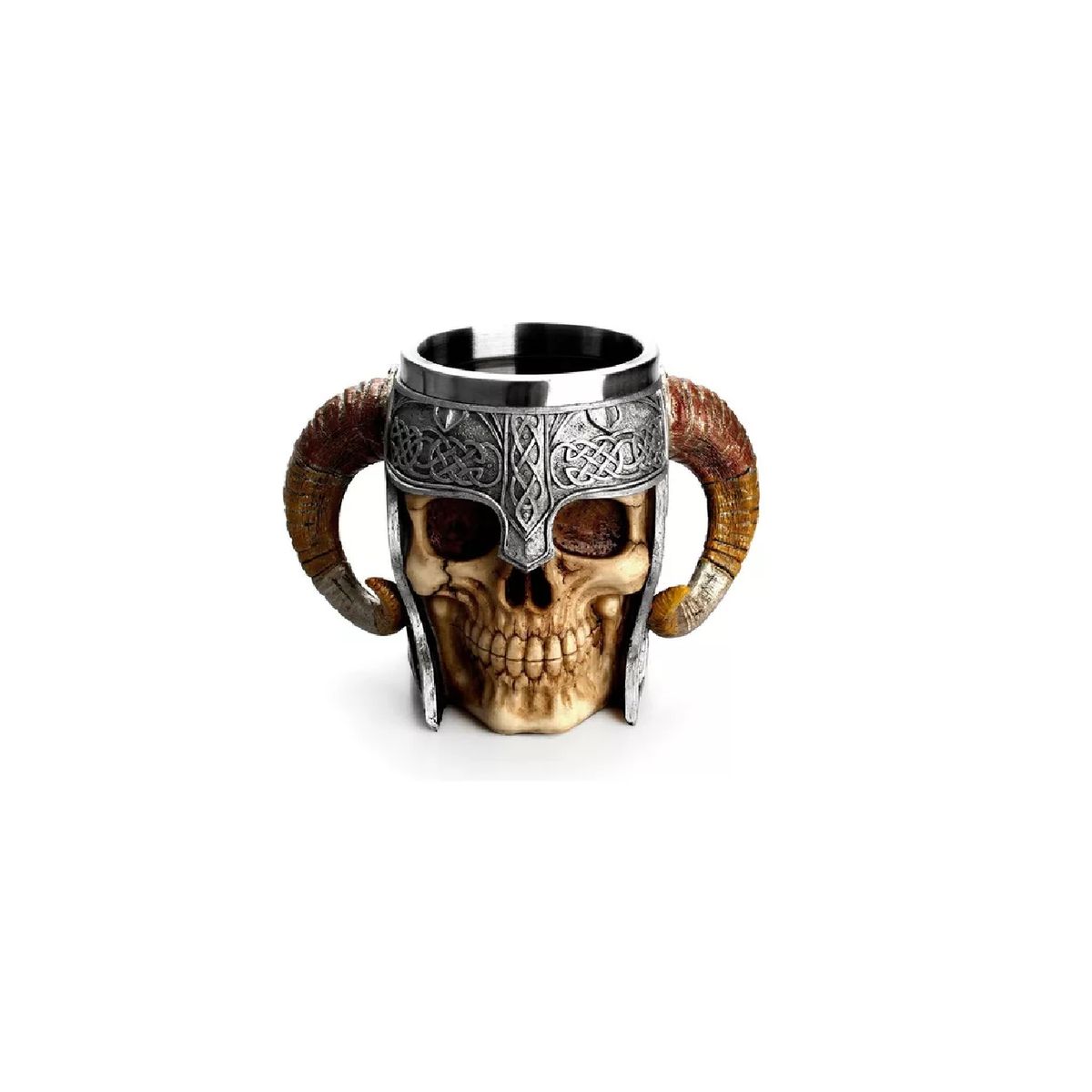 GENERICO - Taza Tazon Mug Calavera Acero Inoxidable 400ml Medieval