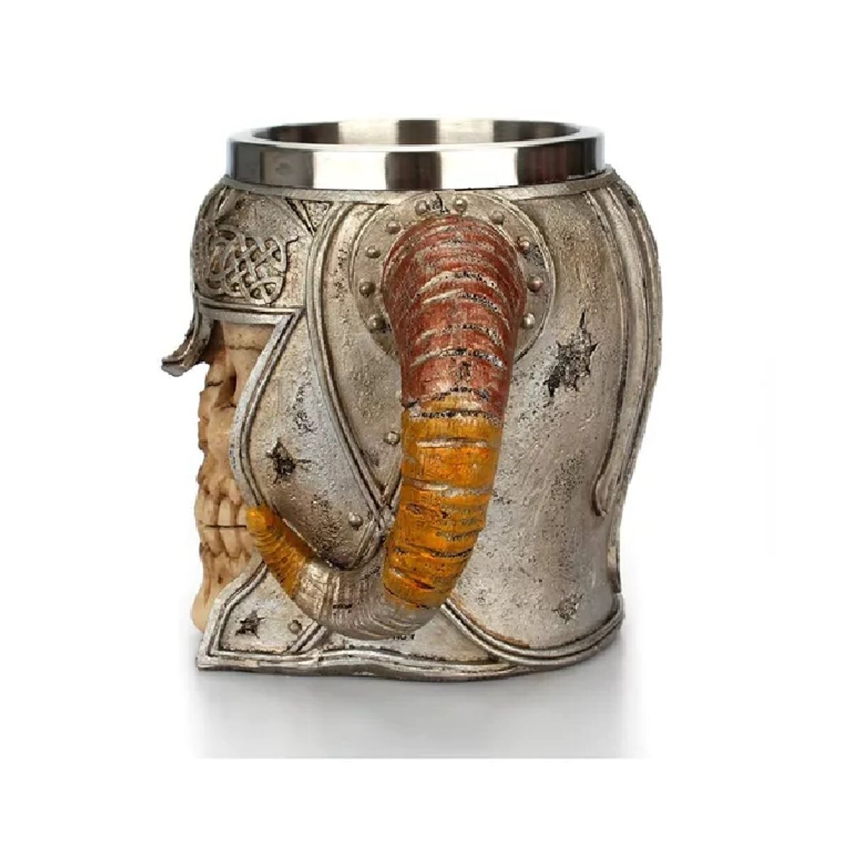 GENERICO - Taza Tazon Mug Calavera Acero Inoxidable 400ml Medieval