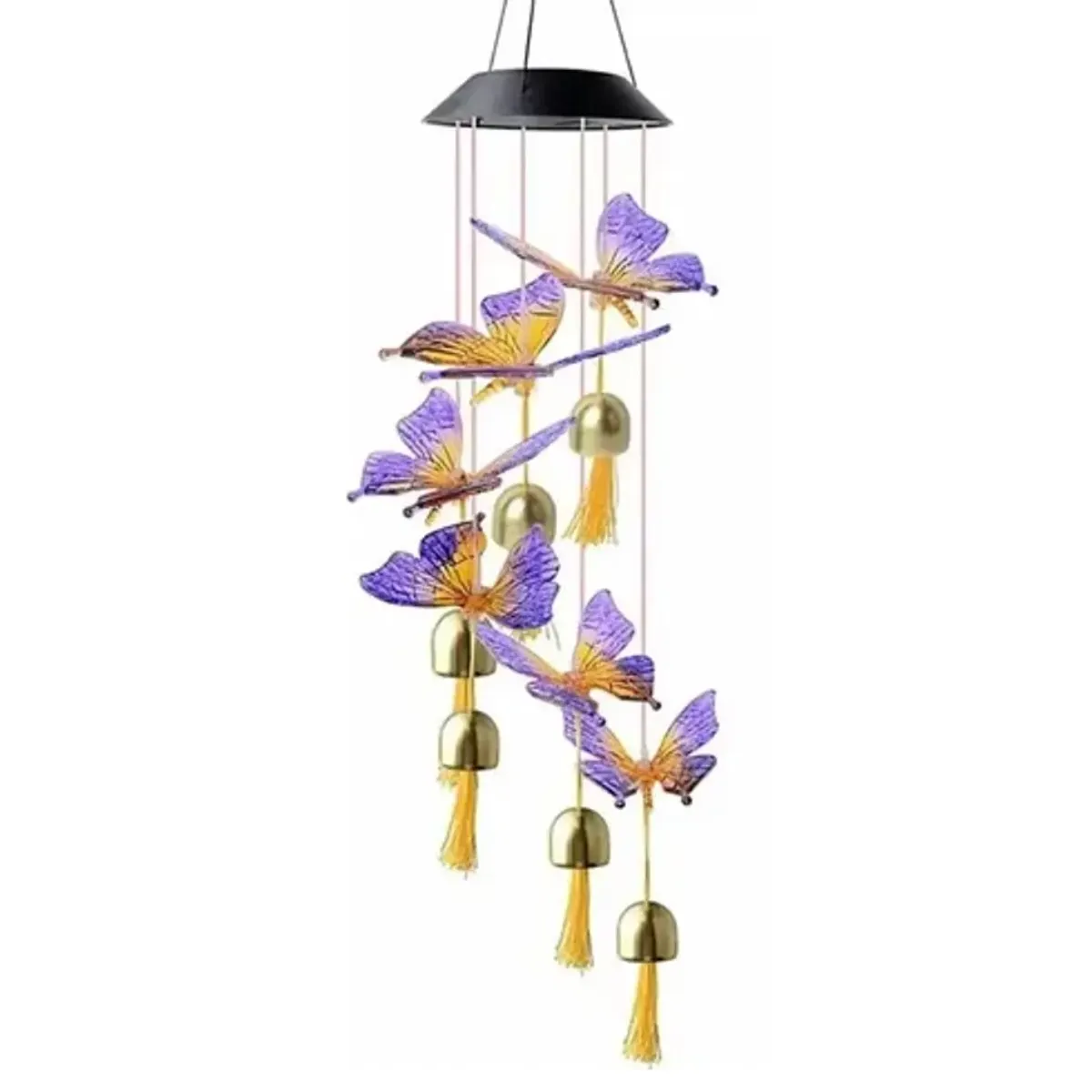 GENERICO - Campanillas de Viento de Mariposa con Luces LED