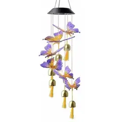 GENERICO - Campanillas de Viento de Mariposa con Luces LED