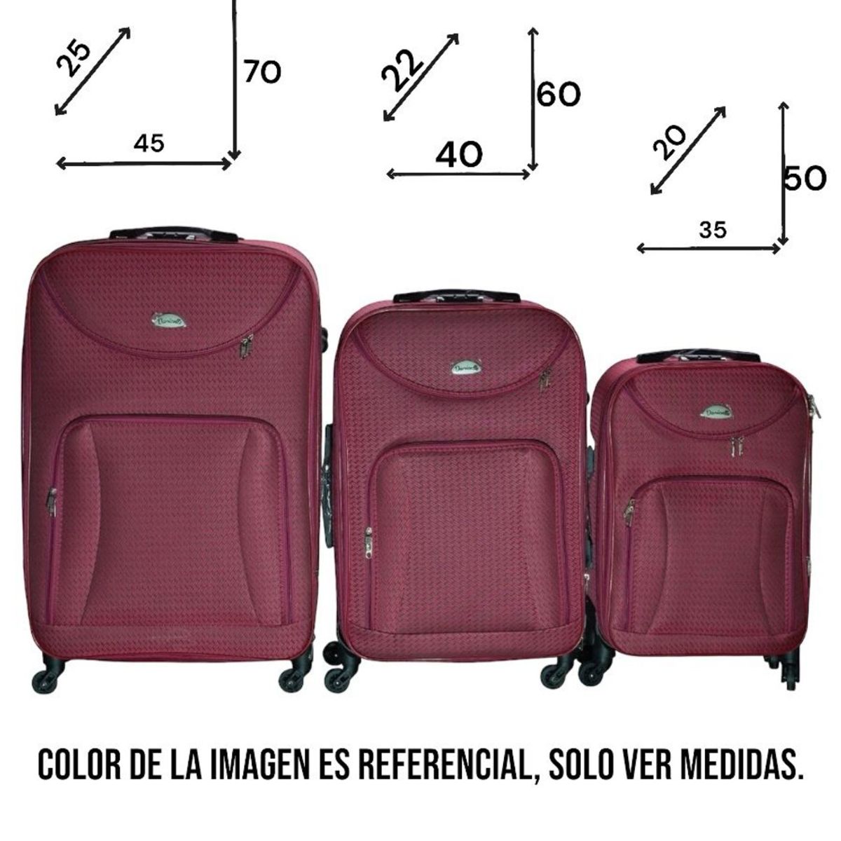 DANICOLLE - Pack Maleta tela Café DANICOLLE