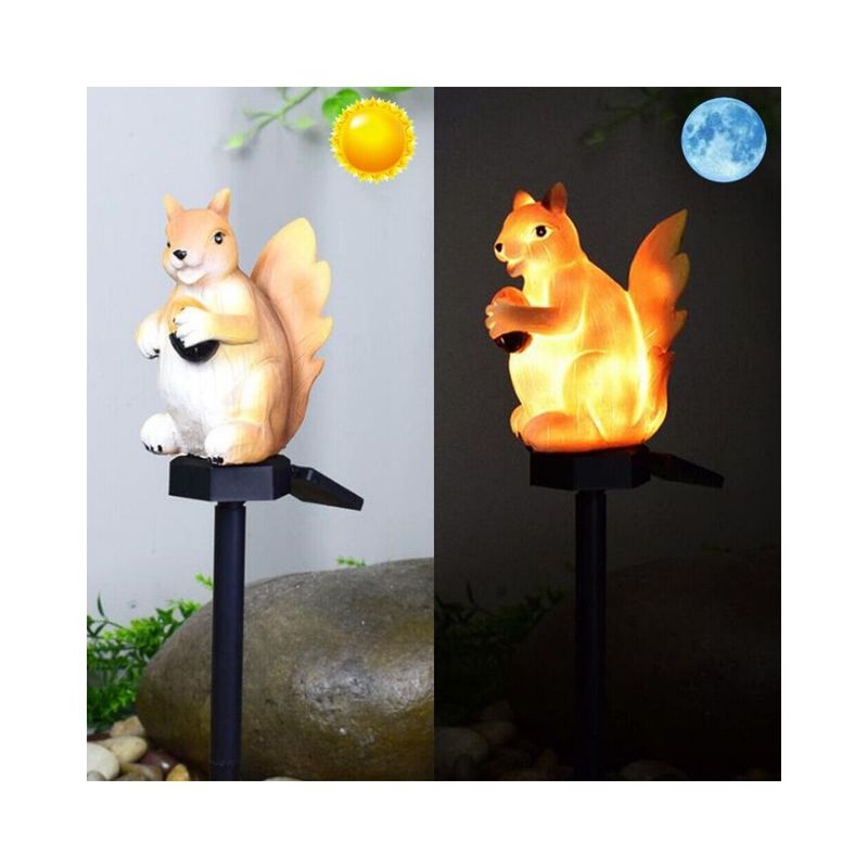 GENERICO - Pack  x2 Ardilla Nues Led Estaca Solar 43cm