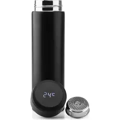 HOME ESSENTIALS - Termo botella con sensor de temperatura negro