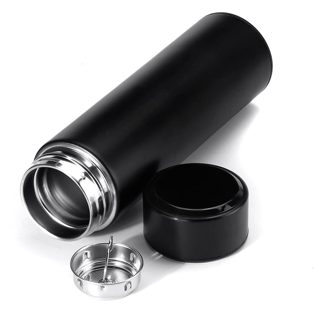 SOHOGAR - Termo botella con sensor de temperatura negro