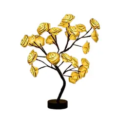 GENERICO - Lámpara de Árbol con 24 Rosas con luces LED