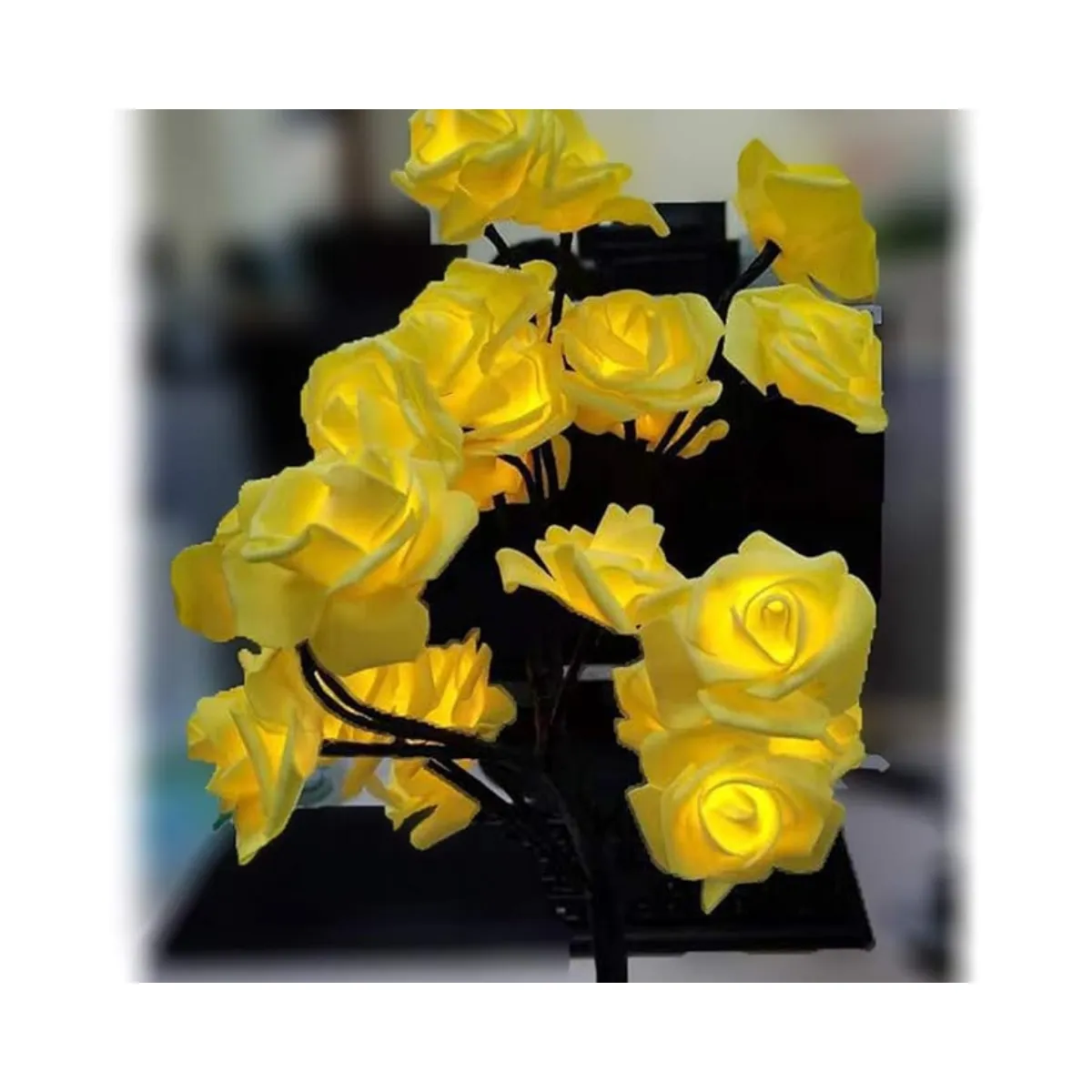 GENERICO - Lámpara de Árbol con 24 Rosas con luces LED