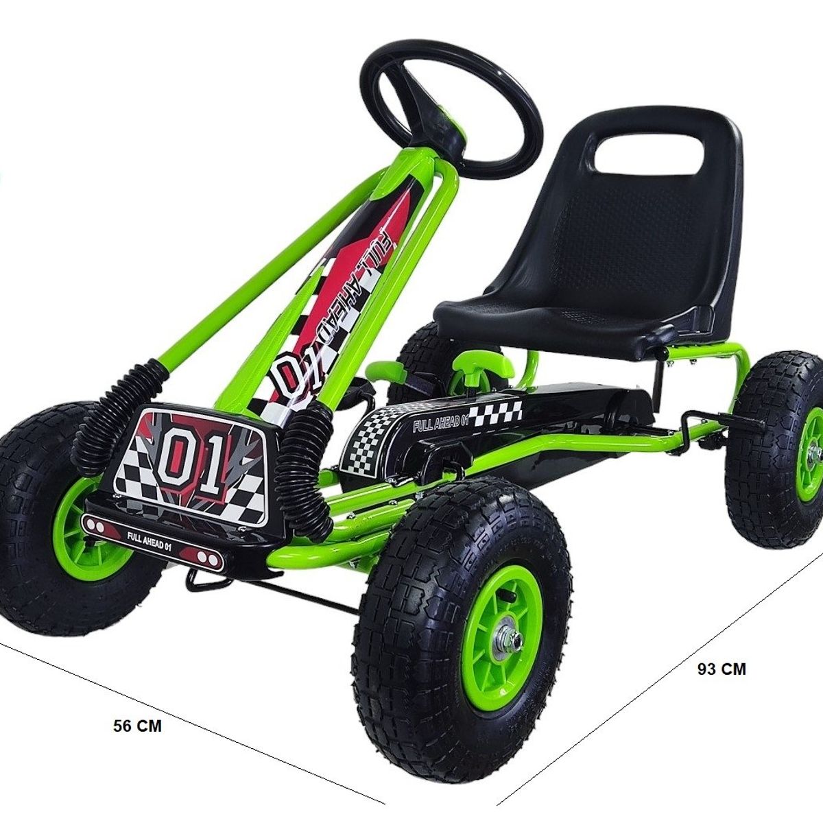 GENERICO - GoKart a Pedales Rueda de Goma Verde