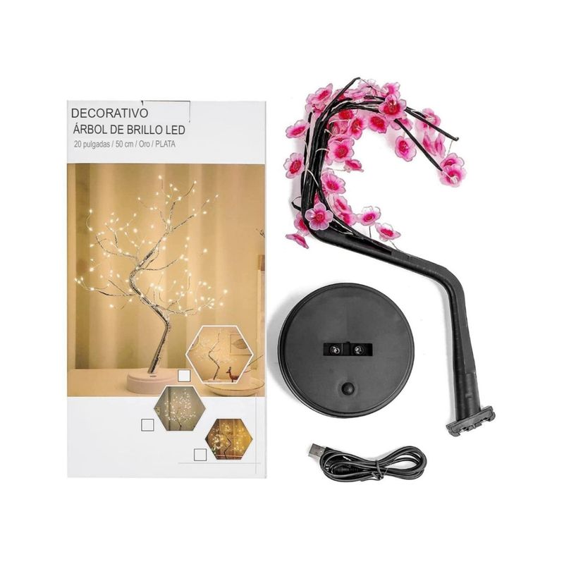 GENERICO - Lámpara de Árbol Flor de Cerezo con luces LED