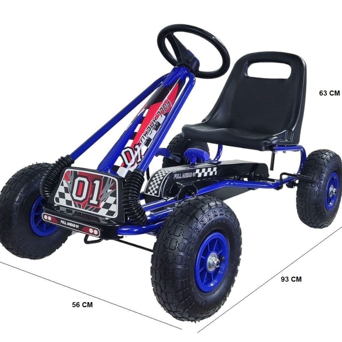 GENERICO - GoKart a Pedales Rueda de Goma Azul