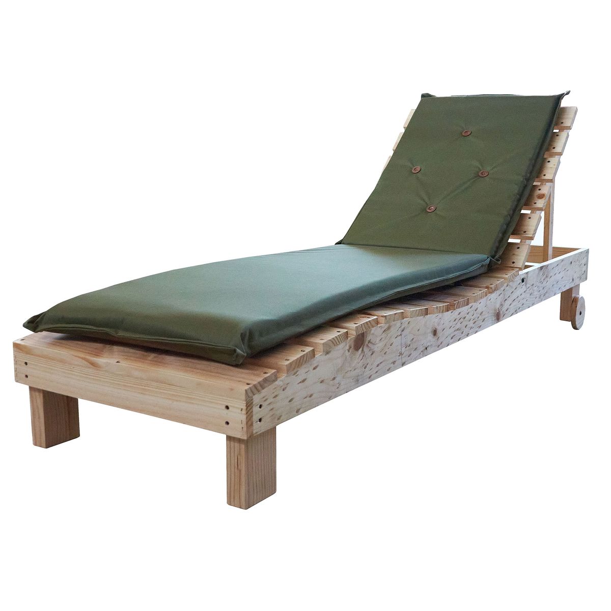 CHILENA CASAGRANDE - REPOSERA TERRAZA  MADERA / COJIN  VERDE