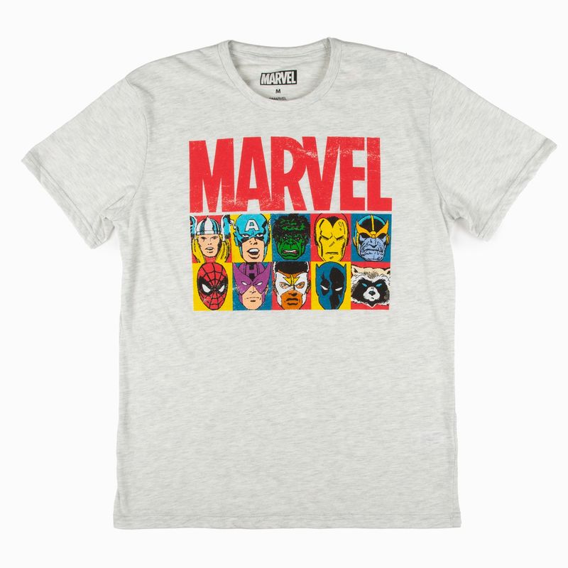 MARVEL - Polera Hombre Marvel Logo Gris Marvel