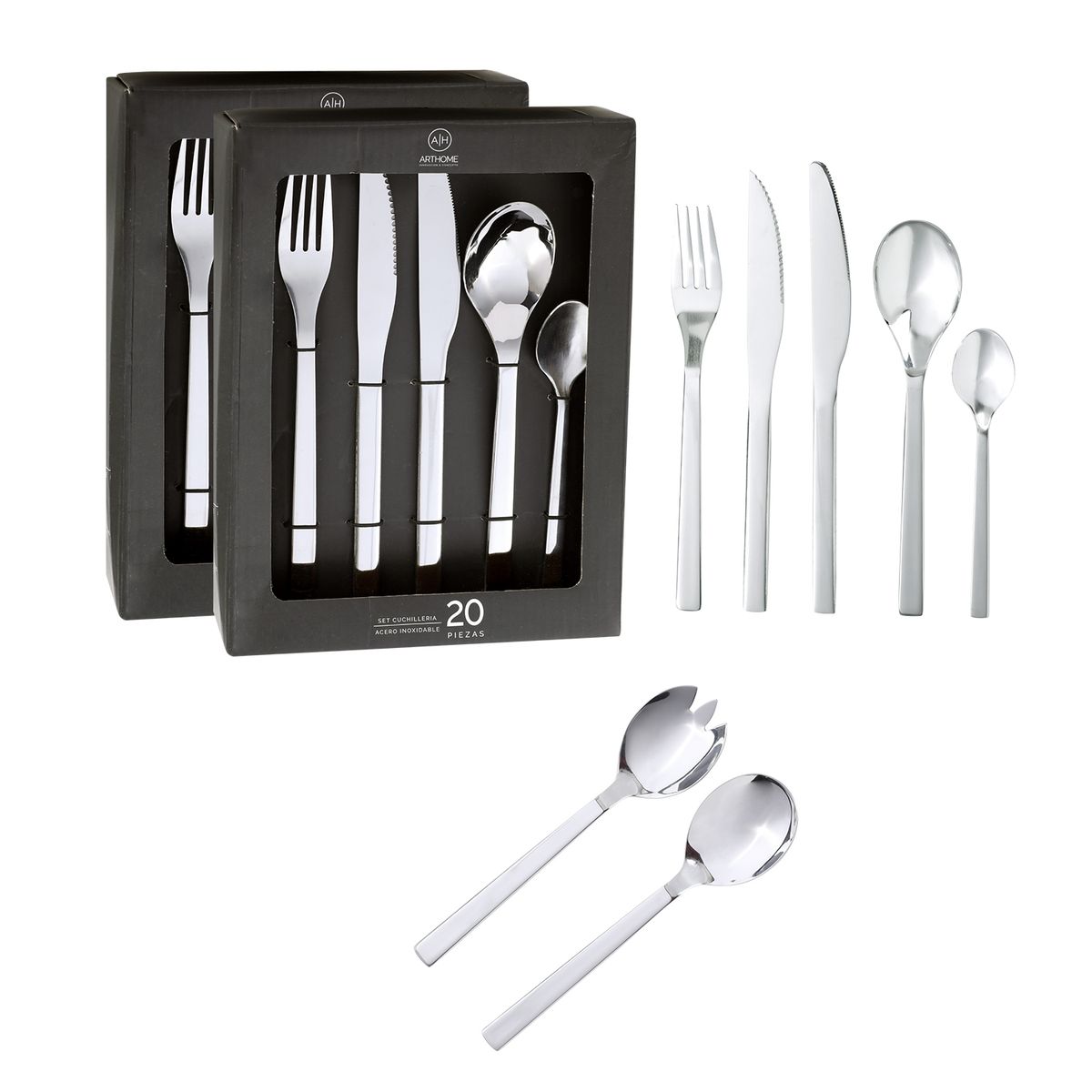 ARTHOME - Set Cuchilleria Arthome 42 Piezas Acero Inoxidable CUC07