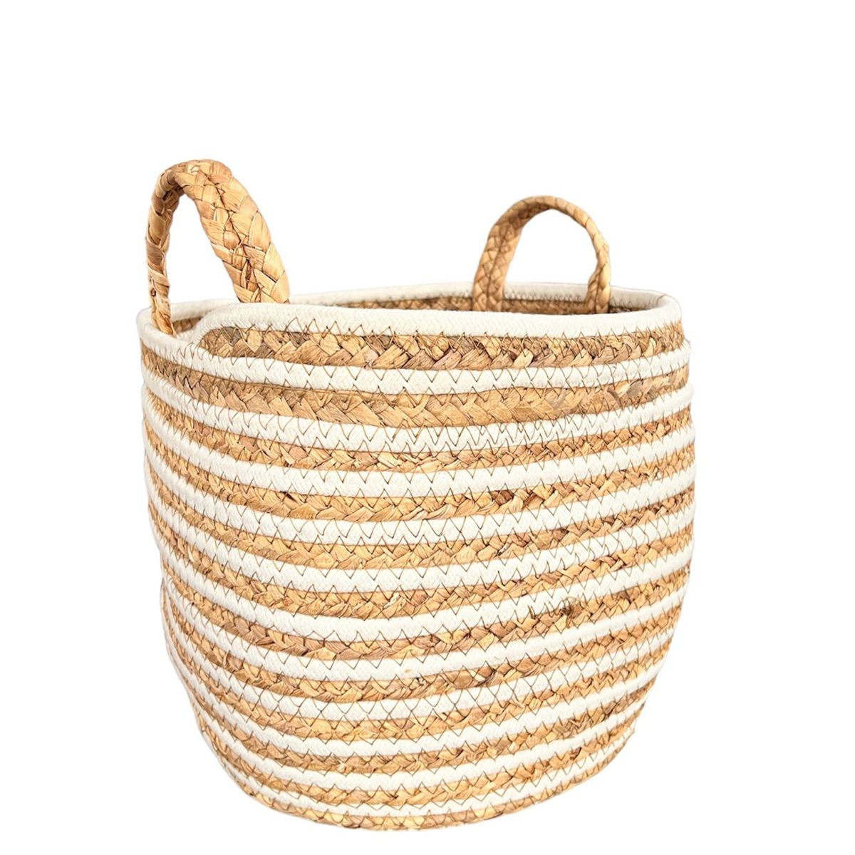 OEM - Macetero Cesto Canasto Organizador Tejido Mimbre 25x30cm GR