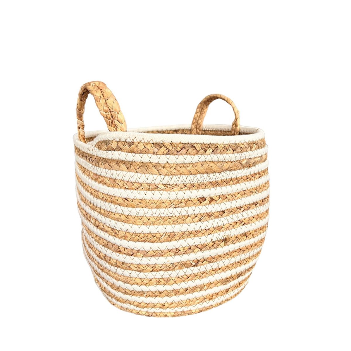 OEM - Macetero Cesto Canasto Organizador Tejido Mimbre 25x30cm GR