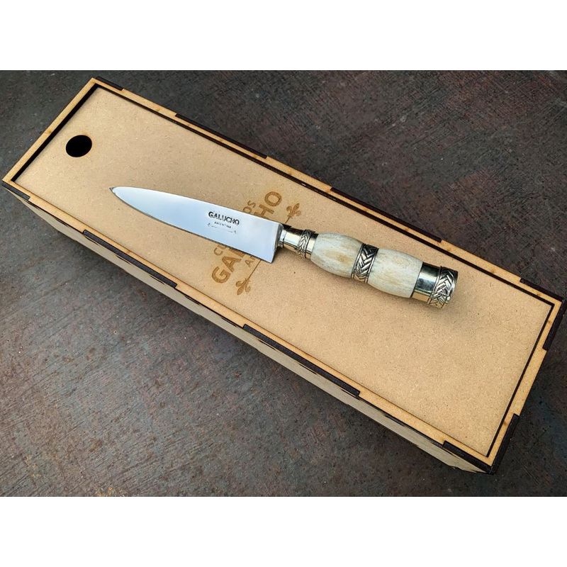 GENERICO - Cuchillo Galucho Inoxidable Hueso y Alpaca 16 cm - Fire Chile
