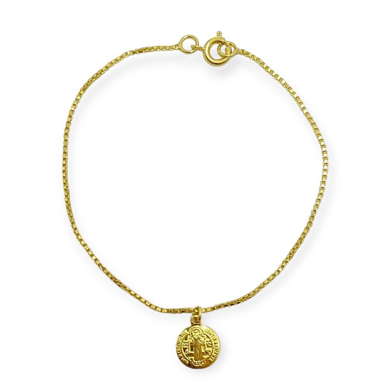 ANDREA COGGIOLA JOYAS - Pulsera San Benito 10mm Enchapado Oro 18K