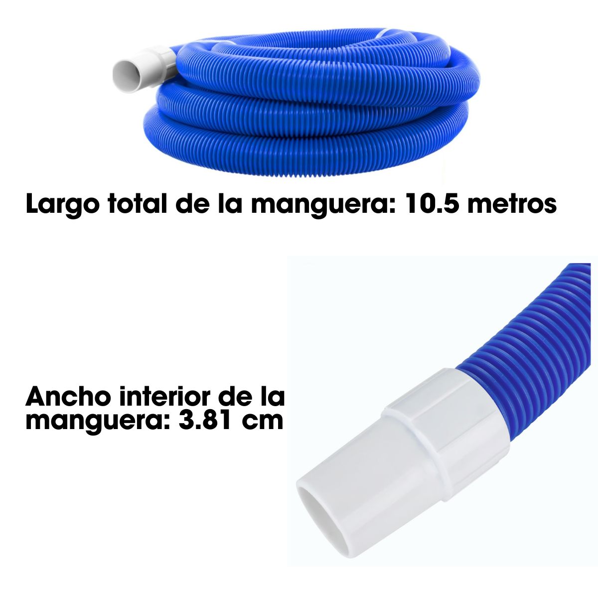 GENERICO - Manguera para piscina 1 1/2" X 10.5mt Azul Bighouse