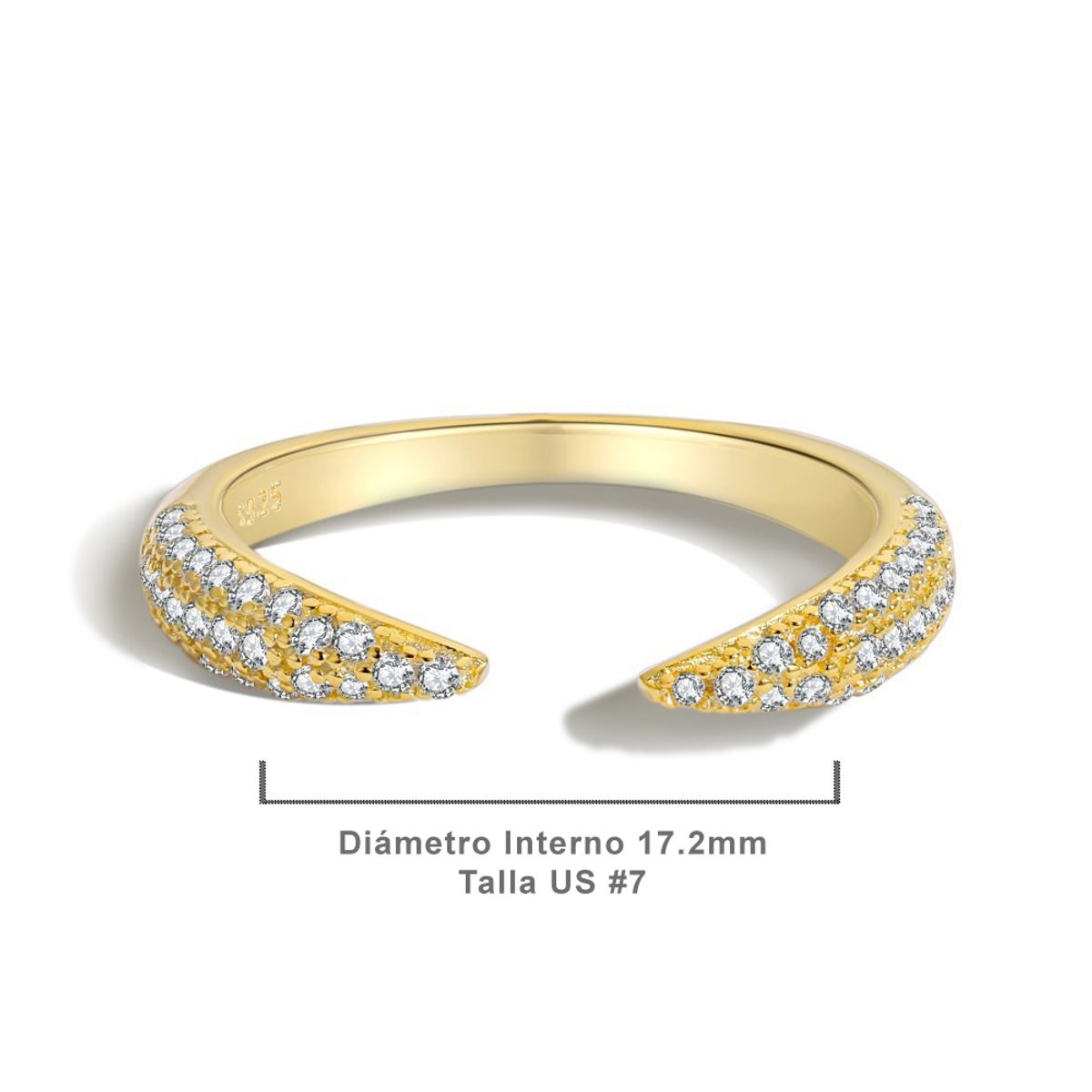 GENERICO - Anillo Plata 925 Talla US 7 - Elisa Gold