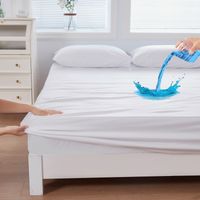 Cubre Colchon Protector Impermeable Faldon 1 plaza- Blanco