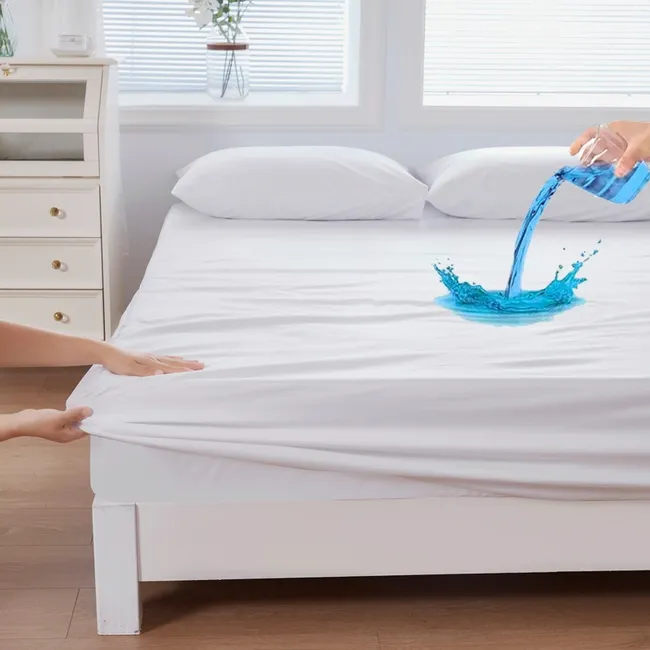 TEVERE - Cubre Colchon Protector Impermeable Faldon 1 plaza- Blanco