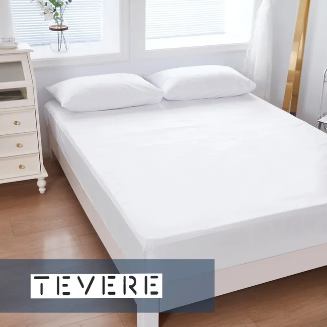 TEVERE - Cubre Colchon Protector Impermeable Faldon 1 plaza- Blanco
