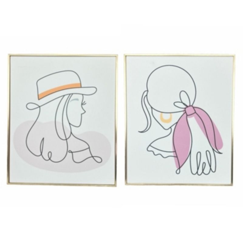GENERICO - Set 2 Cuadro Decorativo Minimalista Elegantes 30x20cm Niña