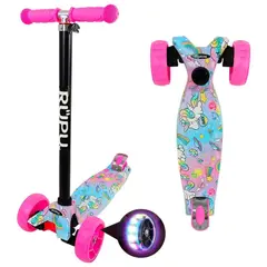 GENERICO - Scooter Monopatín Infantil Rosado de Unicornio D14
