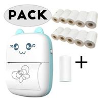 Mini Impresora Térmica Bluetooth Gatito+12 Rollos Rosa