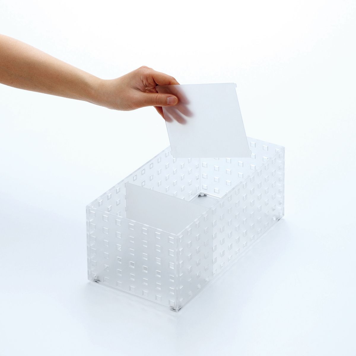 LIKE-IT - Contenedor Bricks Apilable 3 Divisiones Transparente 28x14x12,5cm Like it®
