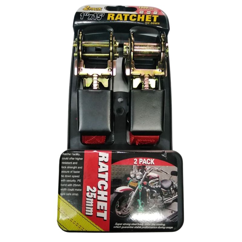 GENERICO - Set 2 Amarras Tie Down Eslingas Con Tensor Para Motos