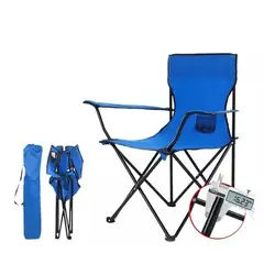 GENERICO - Silla Plegable Playa Camping Pesca Picnic Porta Vaso Bolsa Azul SG102575