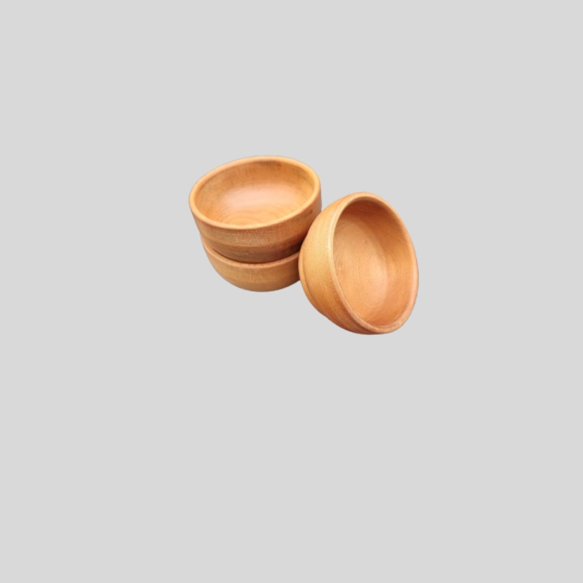 ROU ESENCIA NATURAL - Set 3 pocillos redondos de raulí 10 cm.