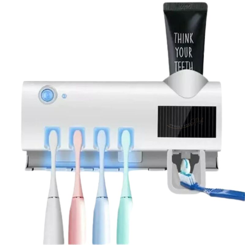 GENERICO - Dispensador Porta Cepillos Para  Baño Con Esterilizador UV