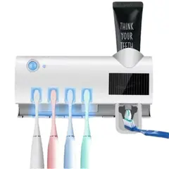 GENERICO - Dispensador Porta Cepillos Para Baño Con Esterilizador UV