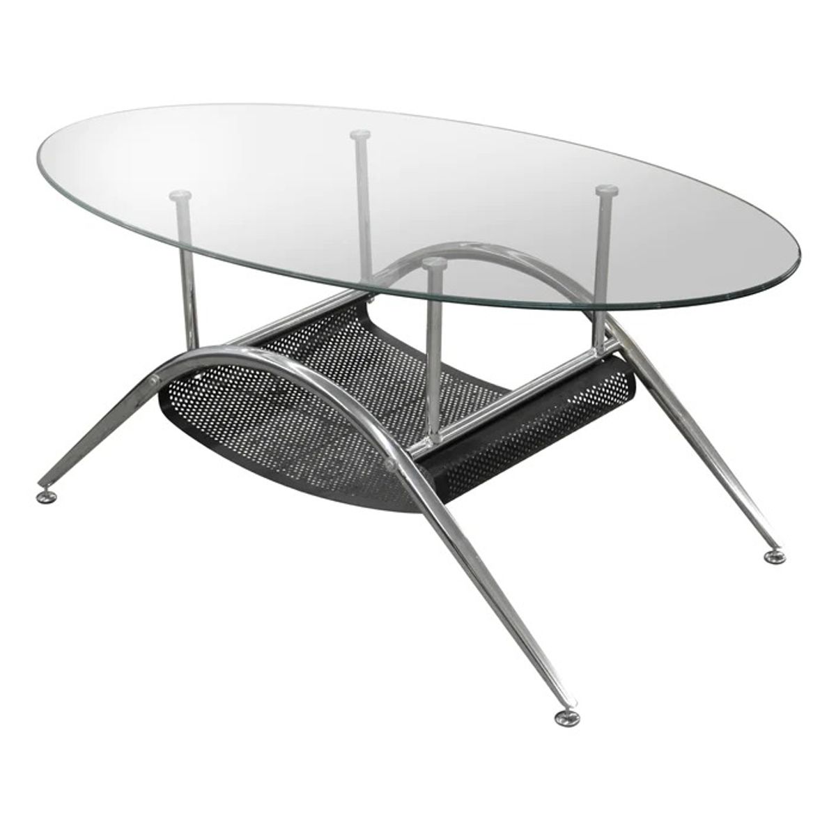 GENERICO - Mesa De Centro Volga Metal Y Vidrio 60cm X 110cm X 45cm Alto