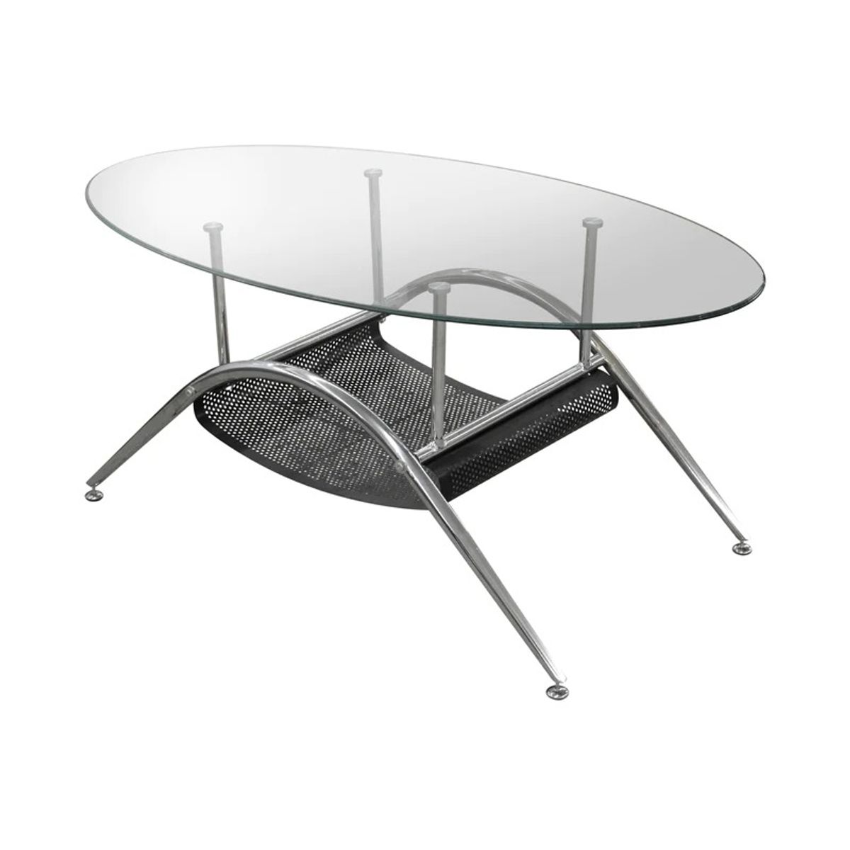 GENERICO - Mesa De Centro Volga Metal Y Vidrio 60cm X 110cm X 45cm Alto