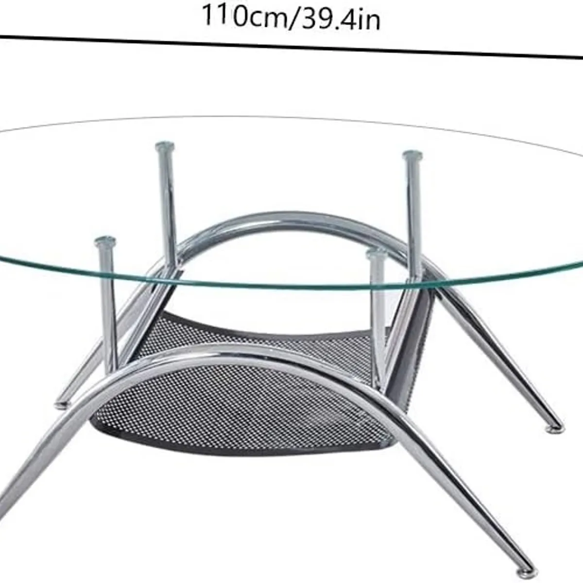 GENERICO - Mesa De Centro Volga Metal Y Vidrio 60cm X 110cm X 45cm Alto