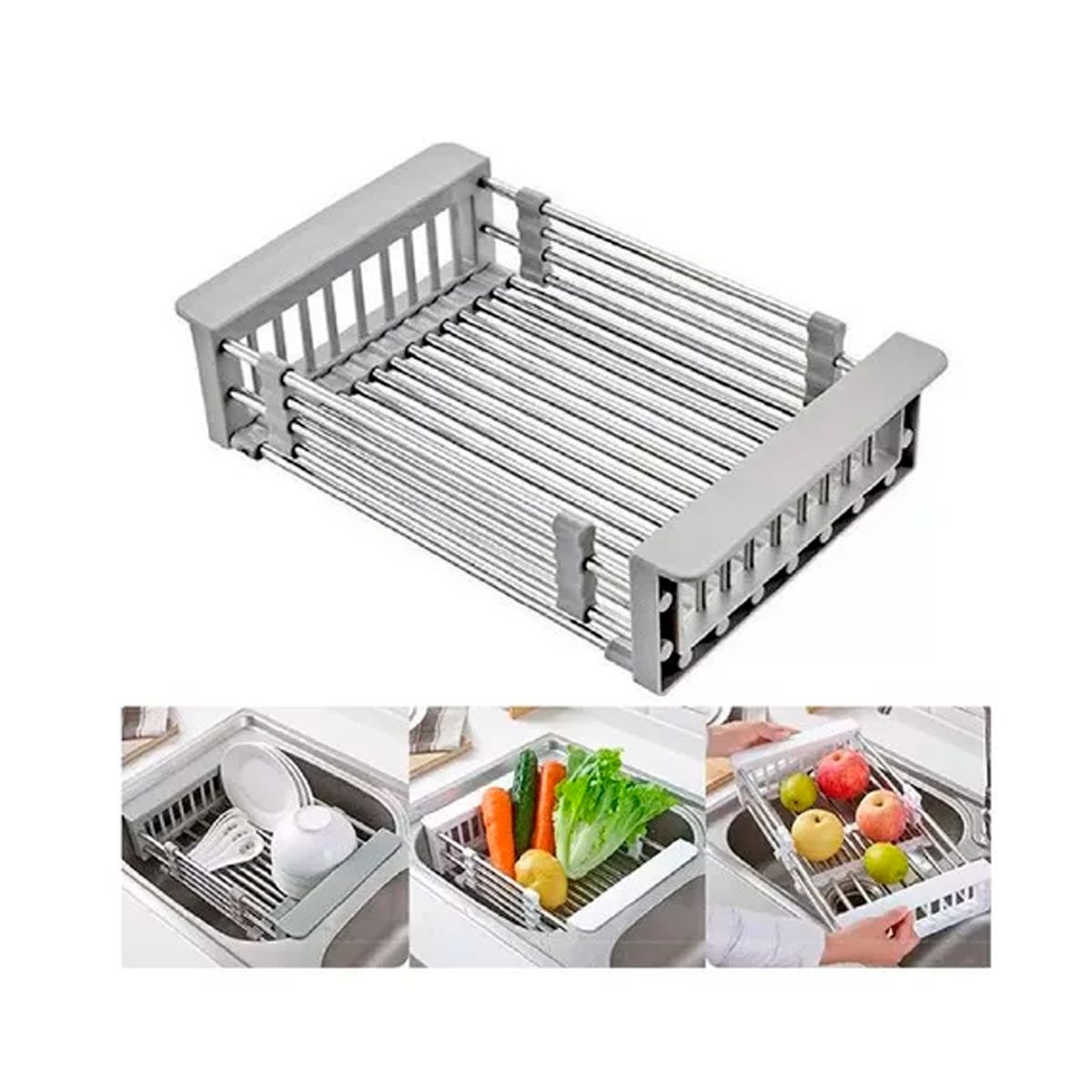 GENERICO - Rejilla Escurridor Para Lavaplatos Telescópica Ajustable