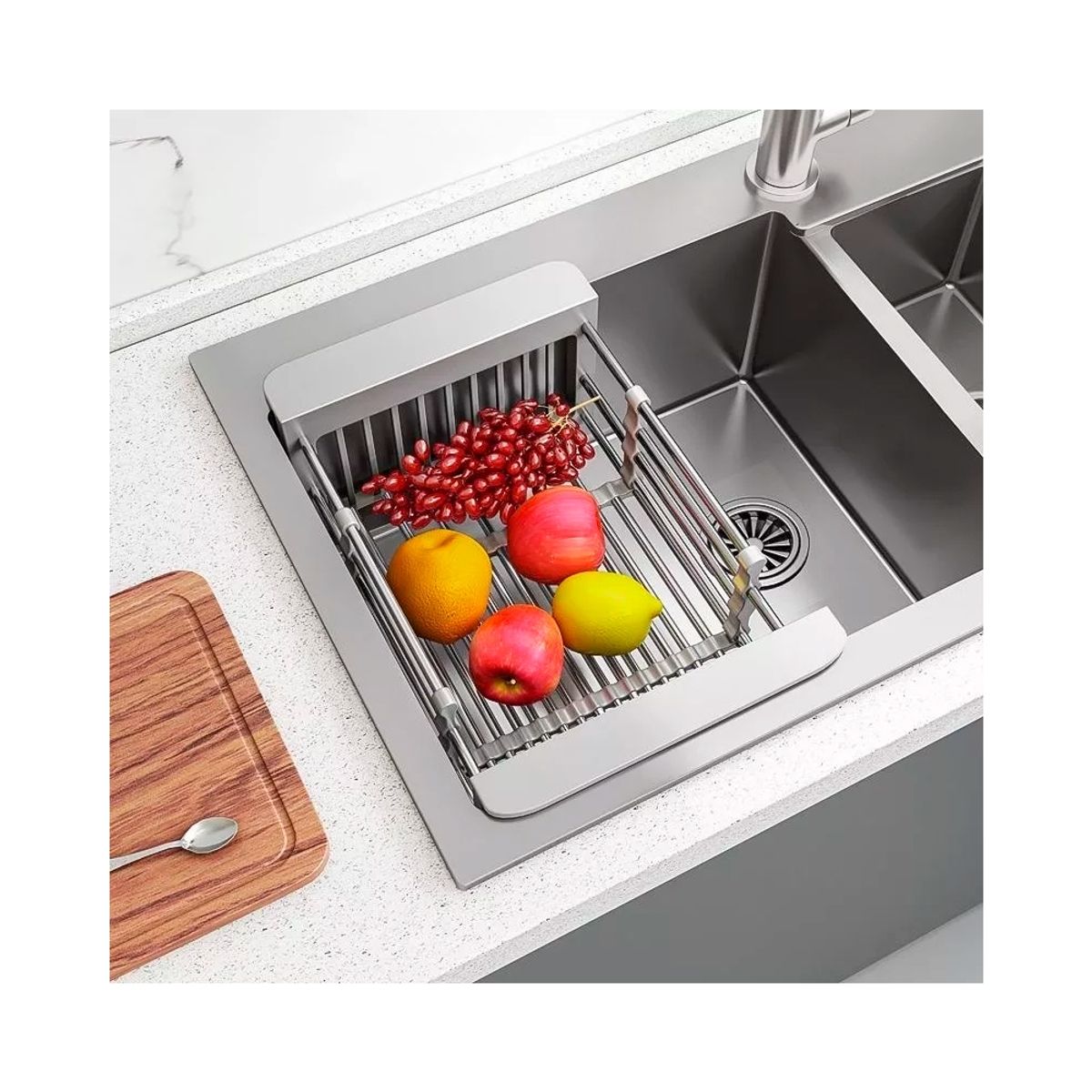 GENERICO - Rejilla Escurridor Para Lavaplatos Telescópica Ajustable