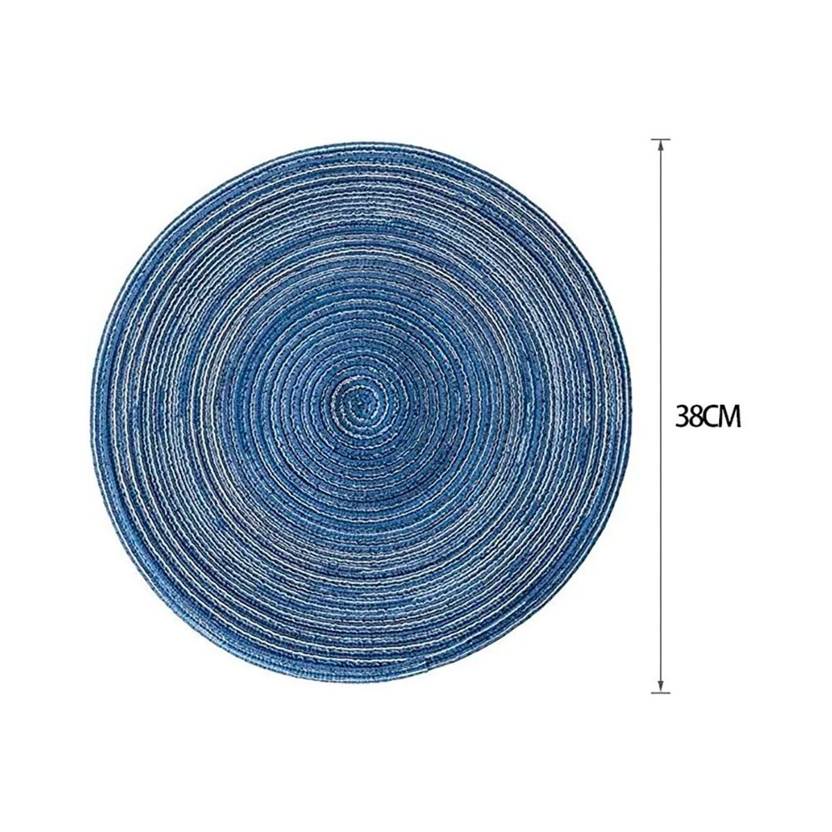 GENERICO - Set De 6 Individuales Redondos Trenzados 38cm AZUL