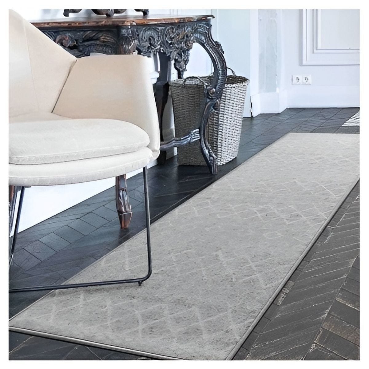 MROTTO - ALFODIA Alfombra de Pasillo Gris 60 x 550 cm Antideslizante