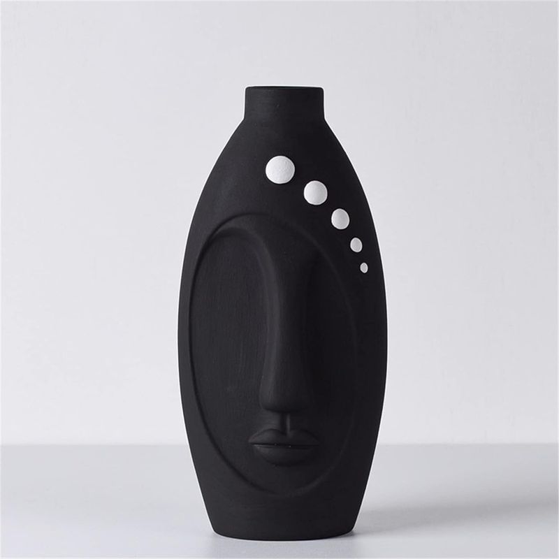 GENERICO - Jarrón Florero Macetero Decorativo Con Cara