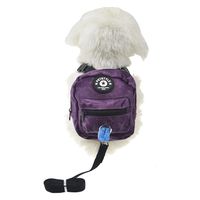 Arnés Mochila para Perros con Correa Morado S