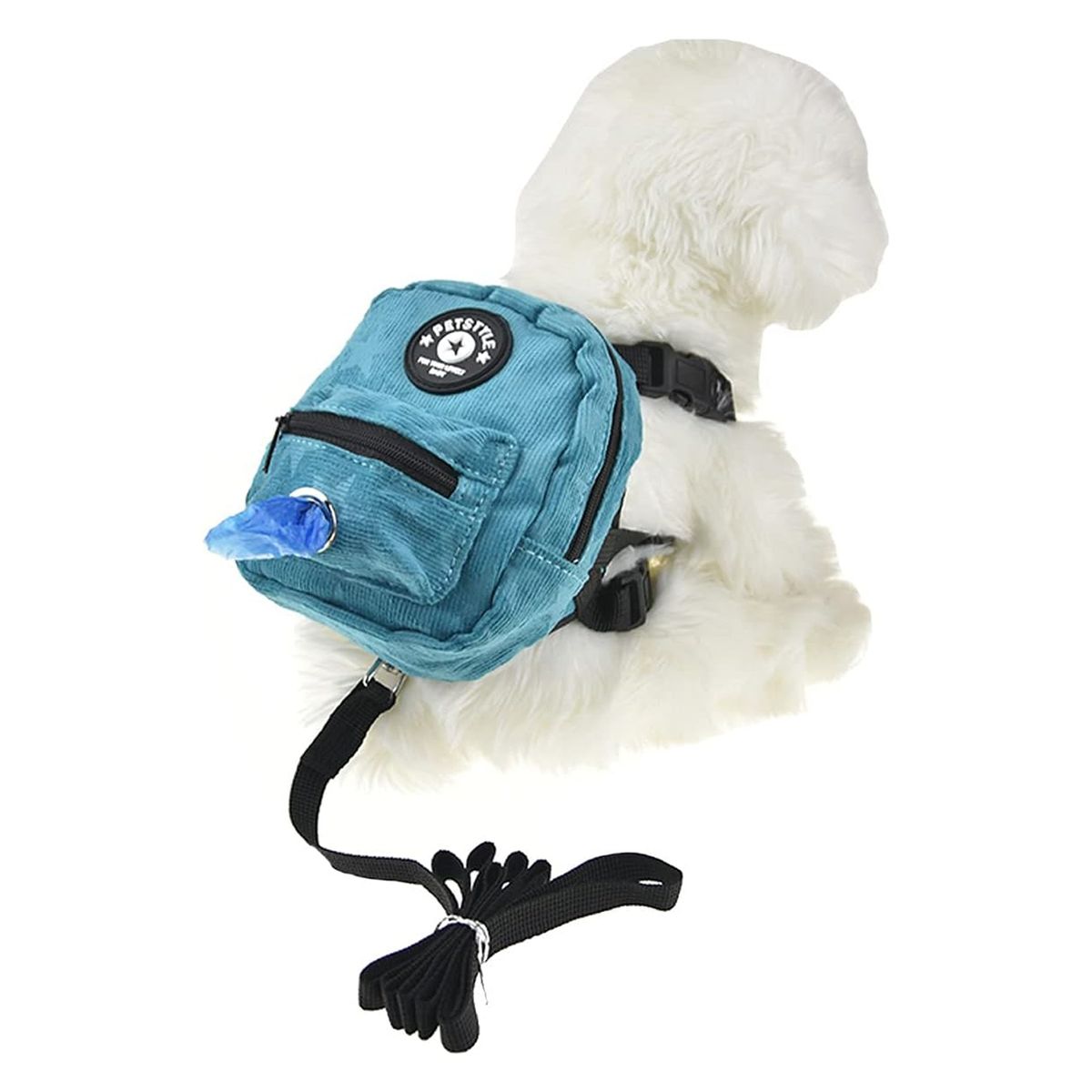LELOX - Arnés Mochila para Perros con Correa Azul L