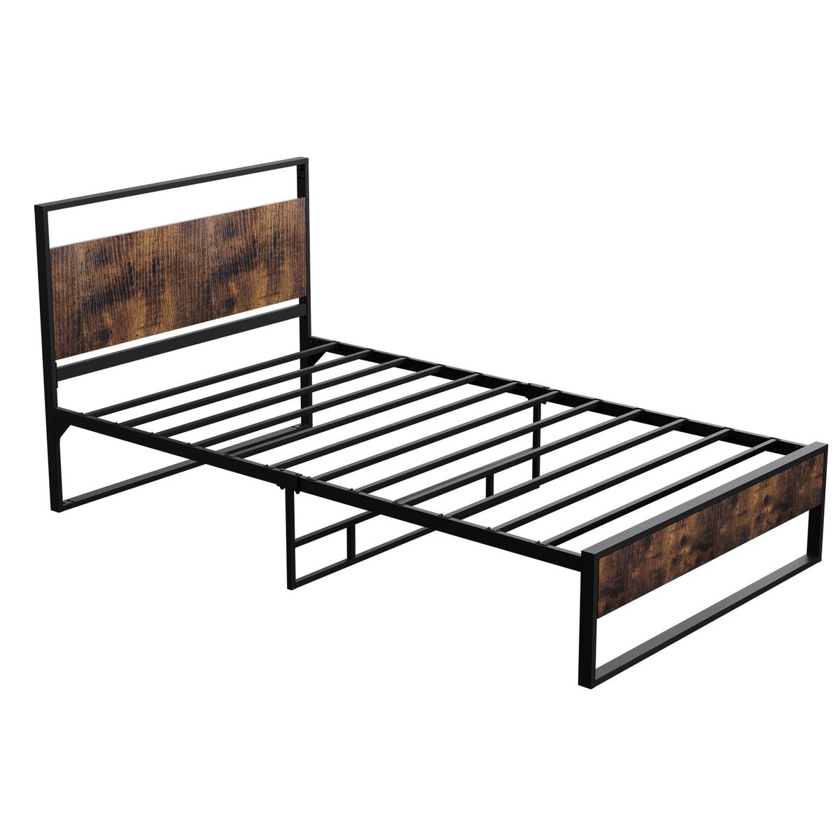 HALMAN - Base De Cama Con Respaldo 1 Plaza 205x102x34cm Color Negro